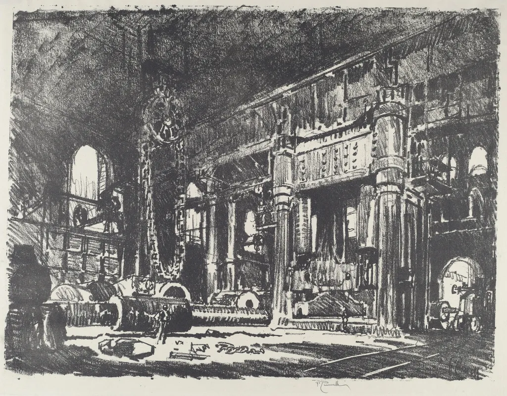 The Gun Forge, by Joseph Pennell, ink, 1916