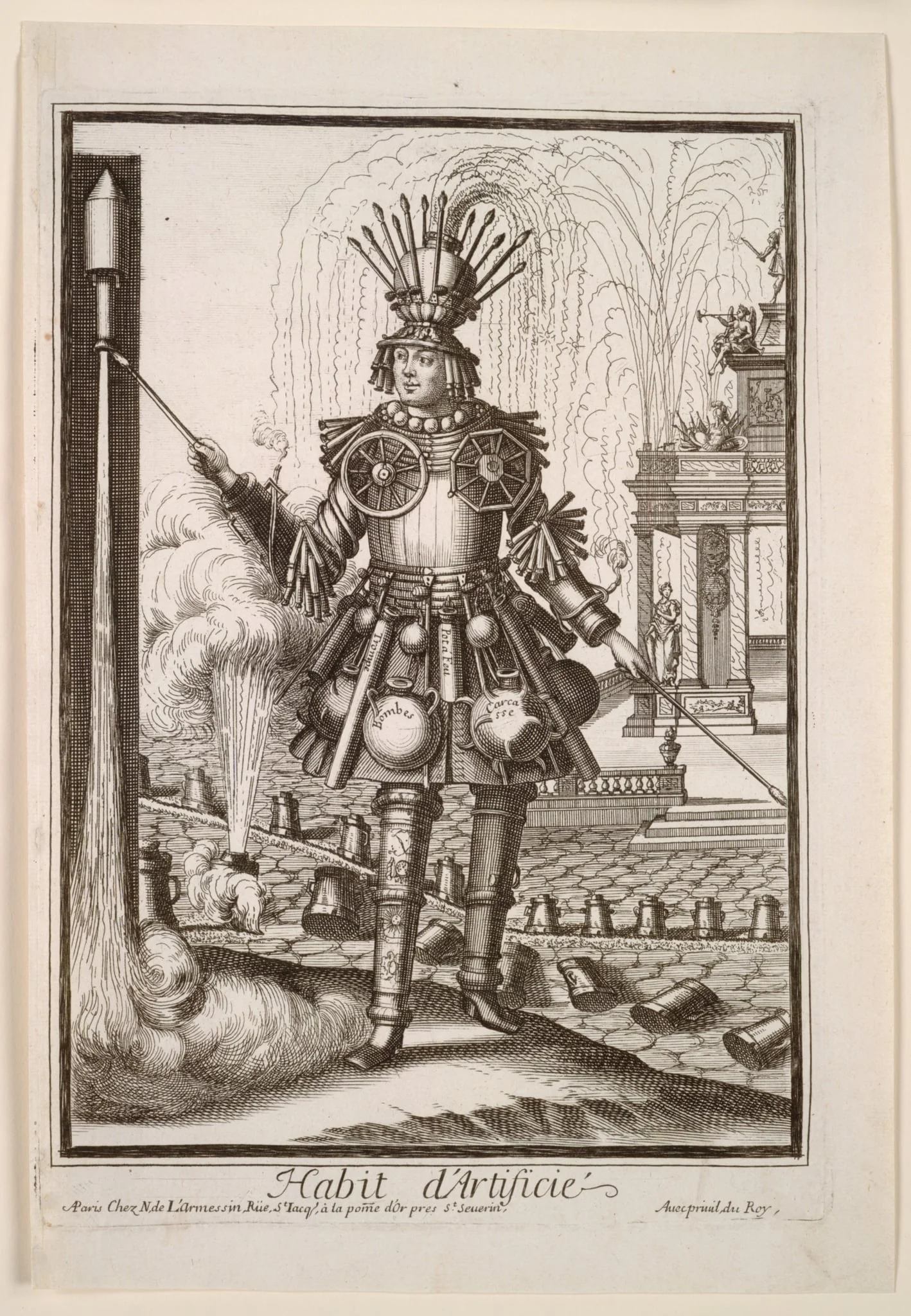 Fanciful Costumes: Costume of the Fireworks Maker, detail
