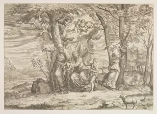 Holy Family, by Martino Rota, 1550