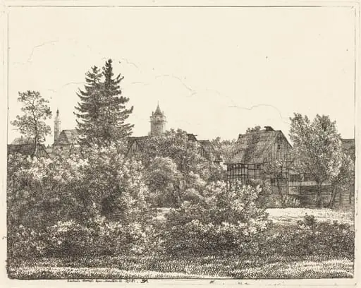 Lauban in Silesia, by Christoph Nathe, ink, 1805