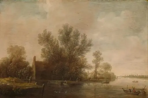 River Landscape, by Pieter van Asch, unspecified, 1630
