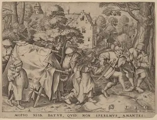 The Wedding of Mopsus and Nisa, by Pieter van der Heyden, ink, 1570