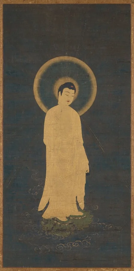 Welcoming Descent of Amida Buddha (Raigō), detail