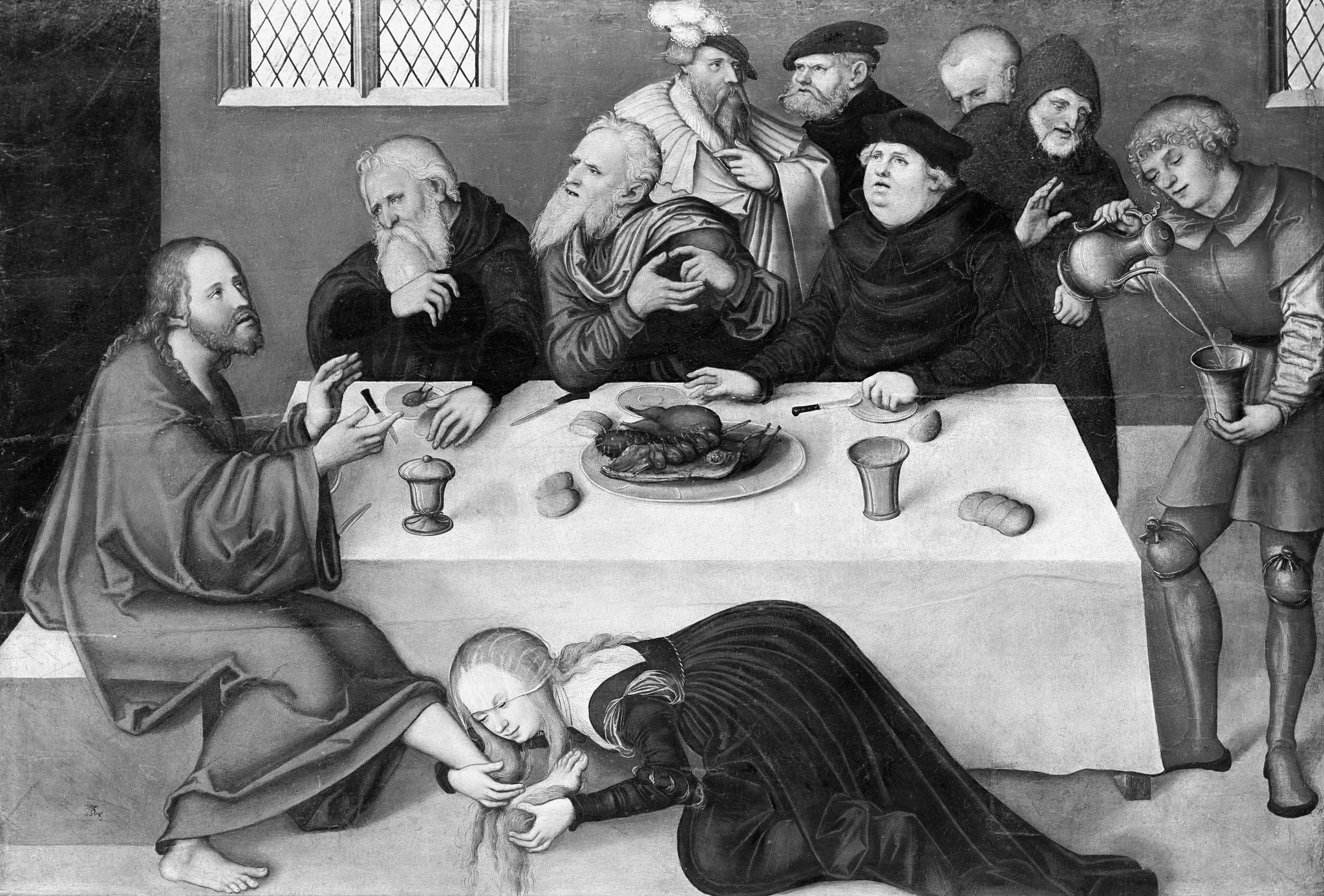 Christ in the House of the Pharisee, detail