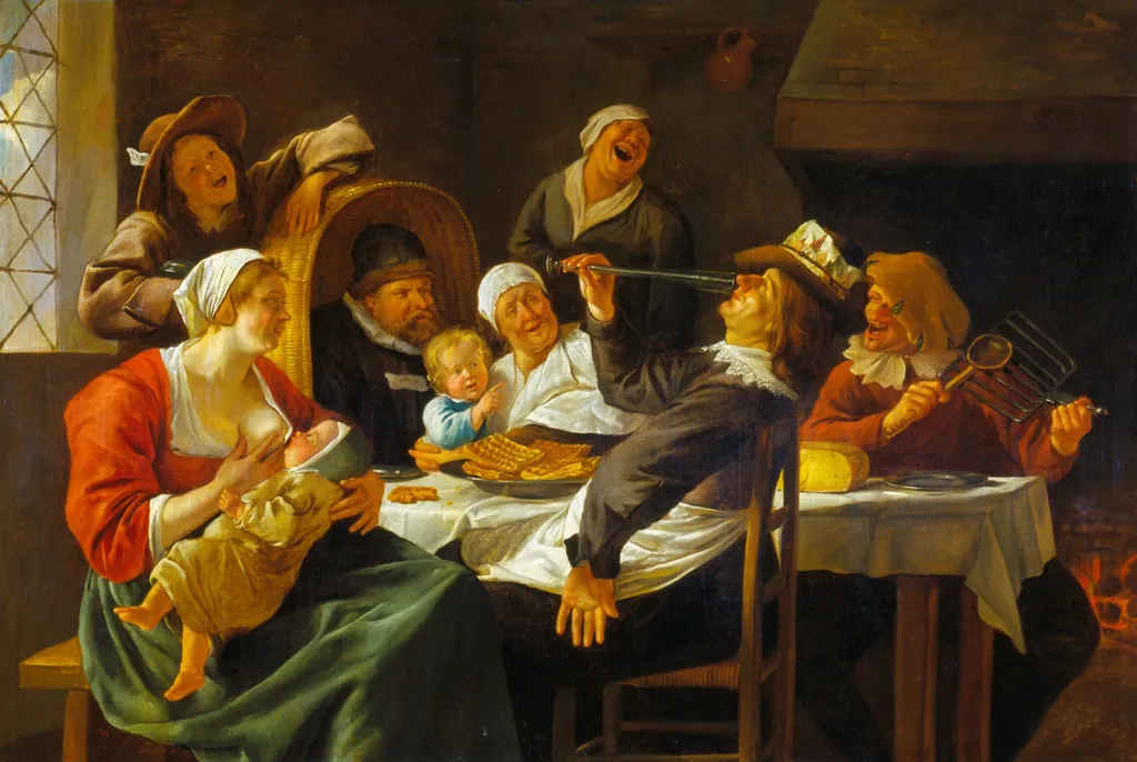 The Twelfth Night Feast, by Jan Steen, oil, 1670