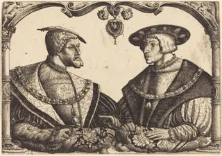 Emperors Charles V and Ferdinand I, by Christoph Bockstorfer, ink, 1531