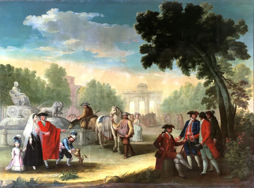 La Puerta de Alcalá vista desde La Cibeles, by Ginés Andrés de Aguirre, oil, 1793