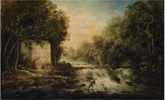 A View of the Salmon Leap, Leixlip, detail