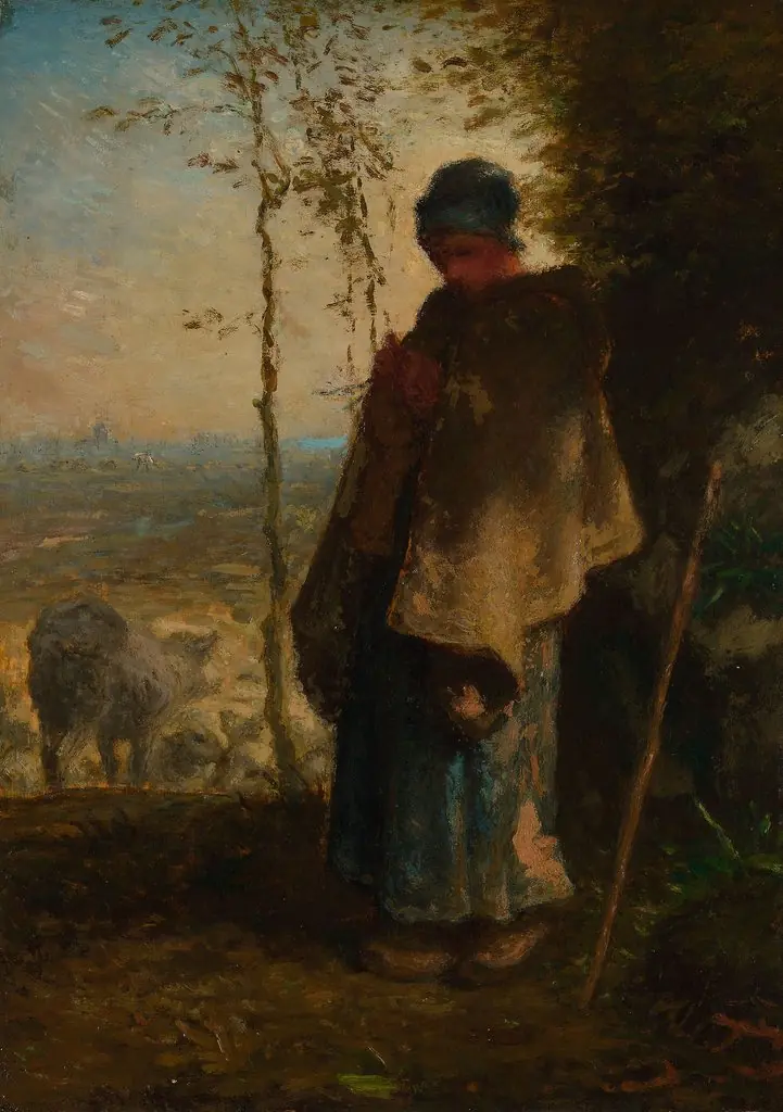 The Little Shepherdess, by Jean François Millet, unspecified, 1870