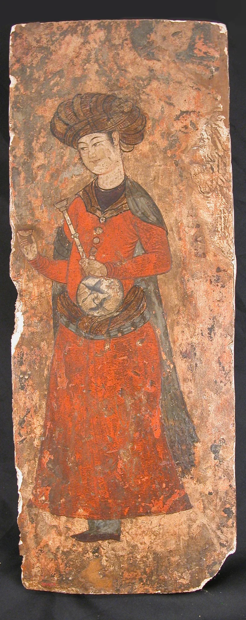 Man Holding a Bottle and a Cup, detail