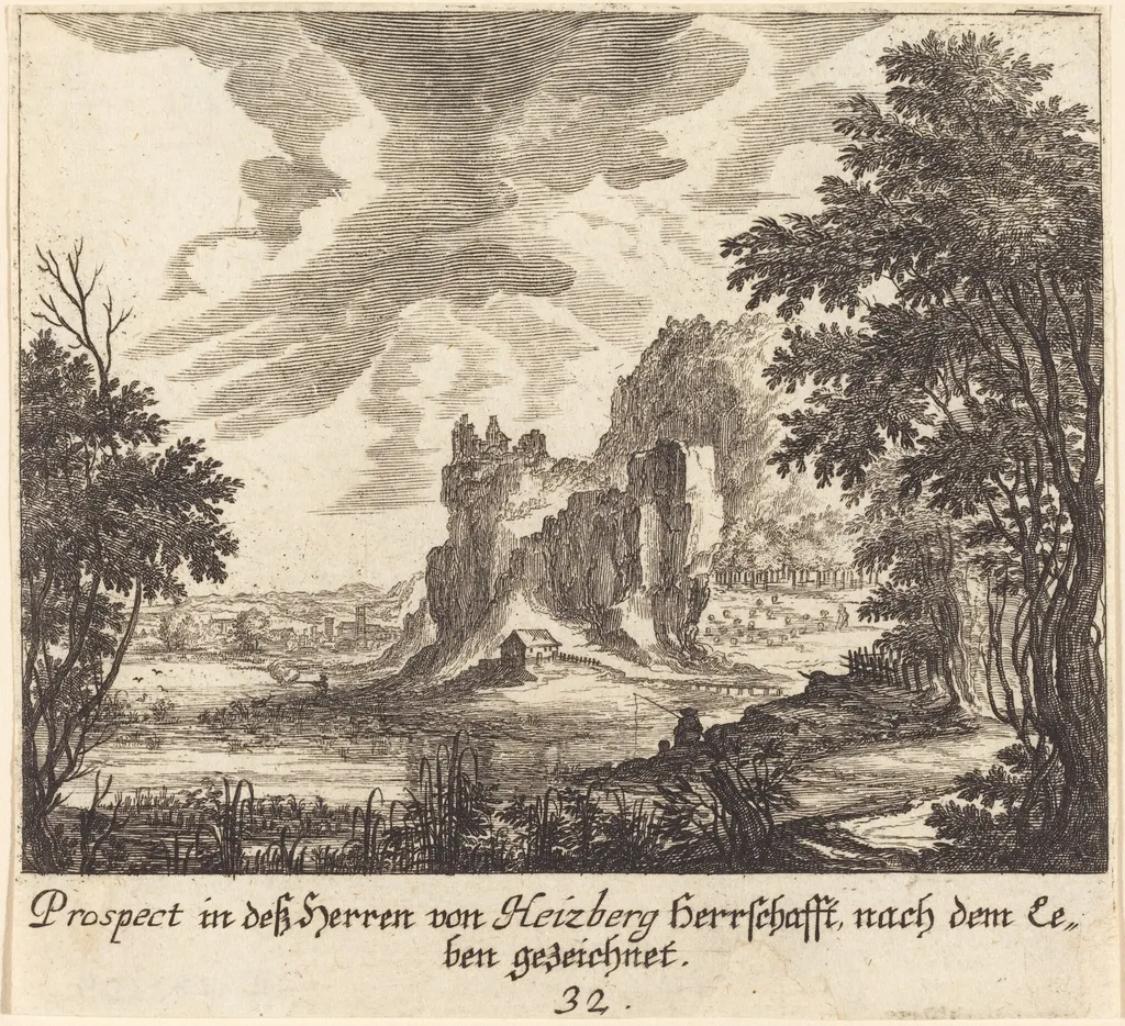 Mountain View, by Melchior Küsel, ink, 1681
