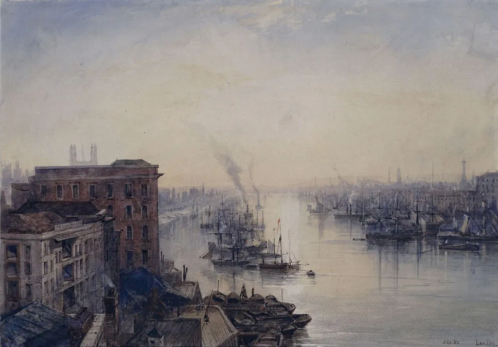 The Pool from London Bridge, by Wyld, watercolor, 1830
