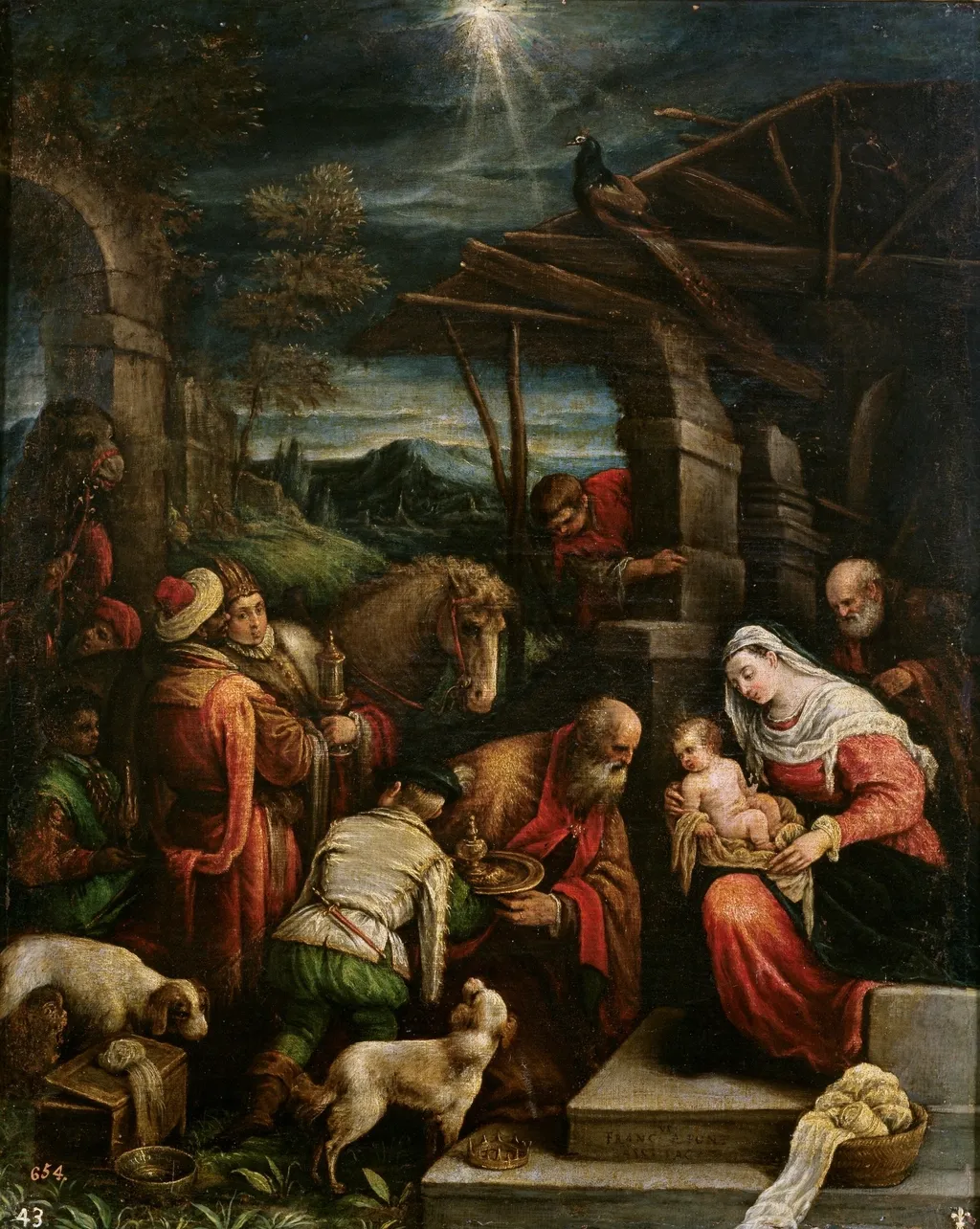 Adoration of the Magi, by Francesco Bassano the Younger, oil, 1551