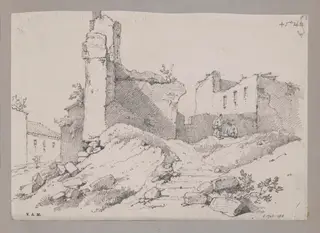 Ruins of the Swedish Factory, Macao, 1831, by George Chinnery, 12