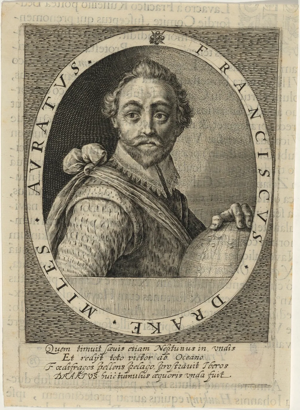 Sir Francis Drake, by Willem de Passe, ink, 1620