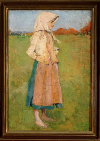 Village girl, by Józef Mehoffer, oil, 1898