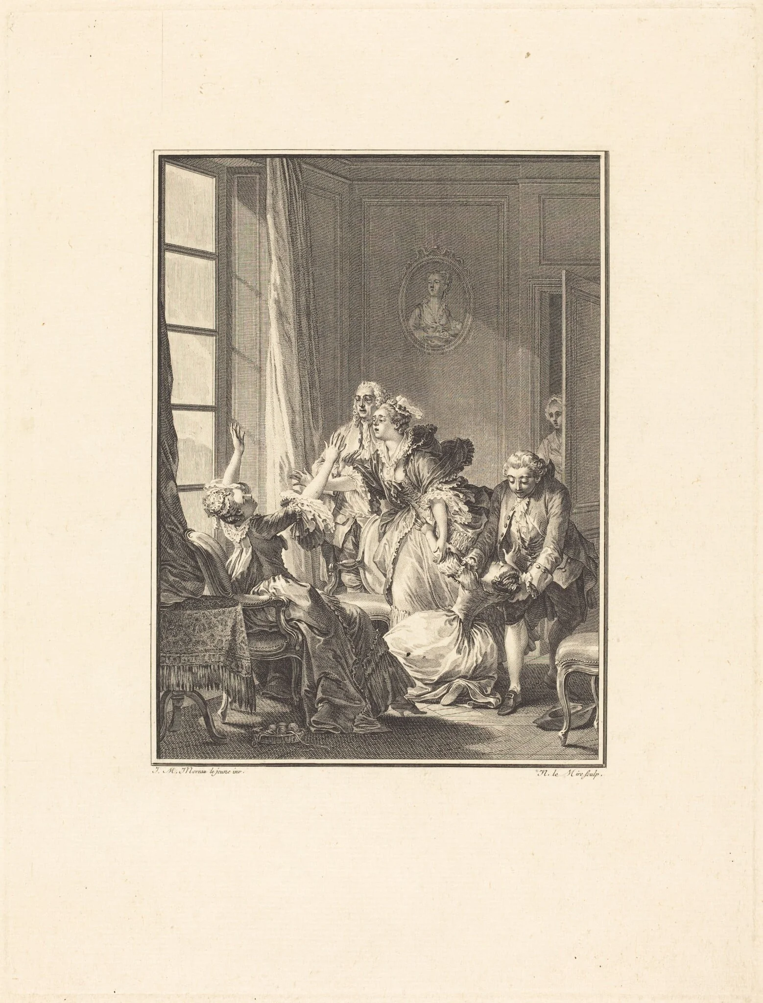 Julie s'évanouit dans un fauteuil, detail