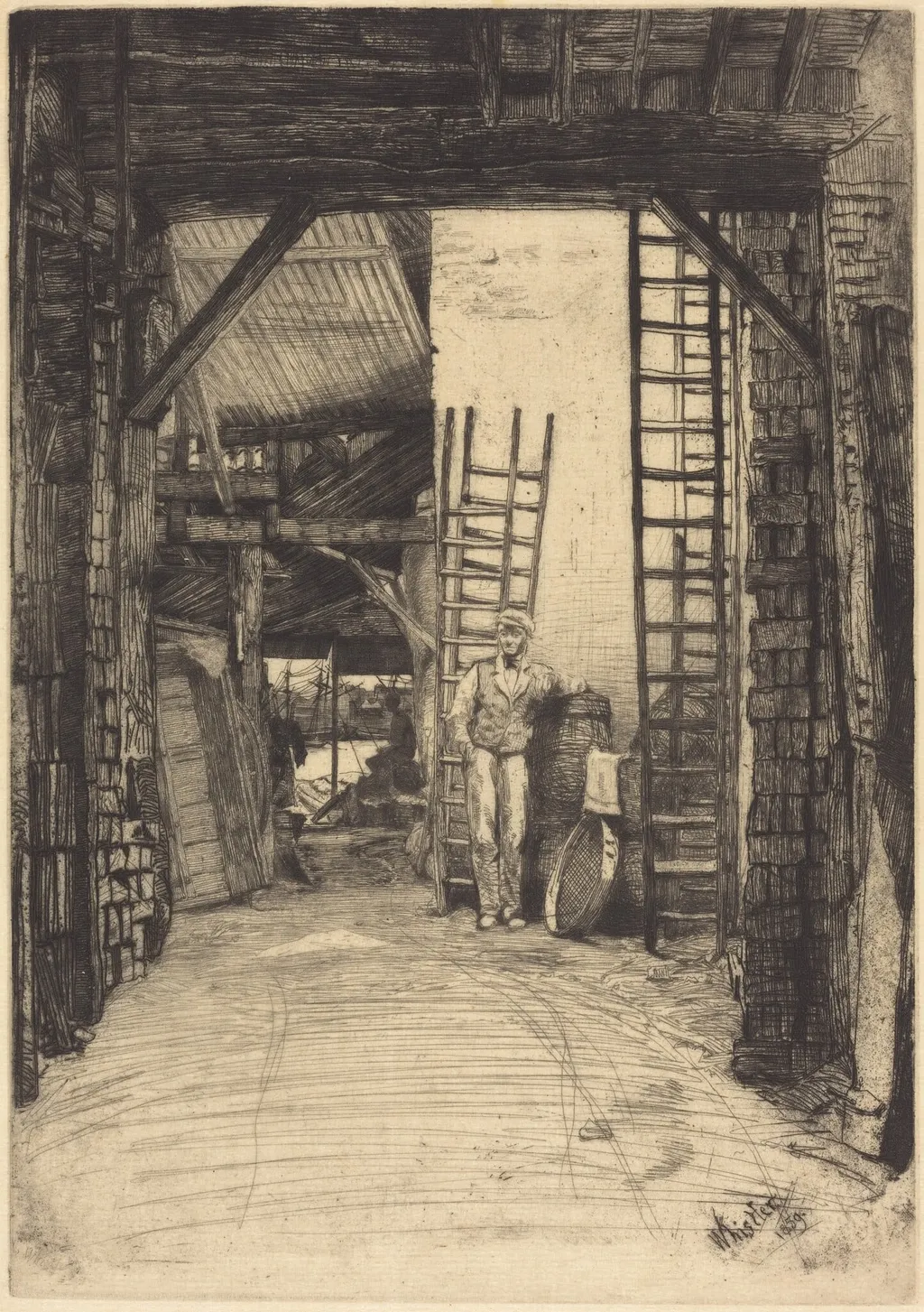 The Lime-Burner, by James McNeill Whistler, ink, 1859