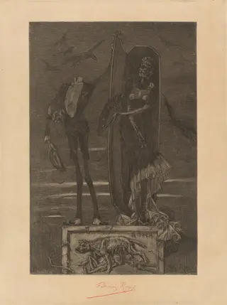 Le Vice suprème: Frontispiece, by Félicien Rops, ink, 1884