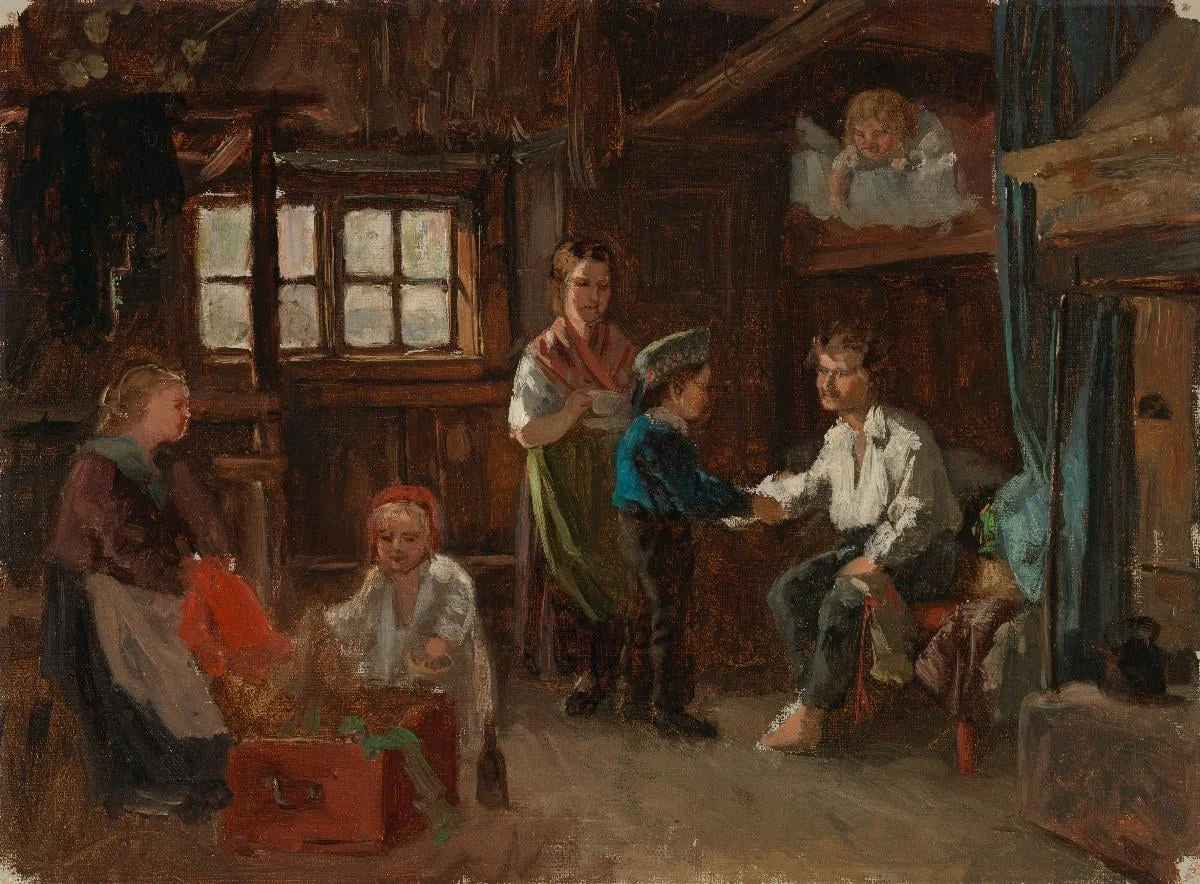 Merimiespojan kotiinpaluu, detail