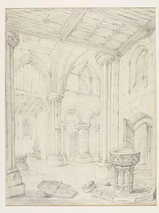 Priory church at Boxgrove, by Coney, 1819