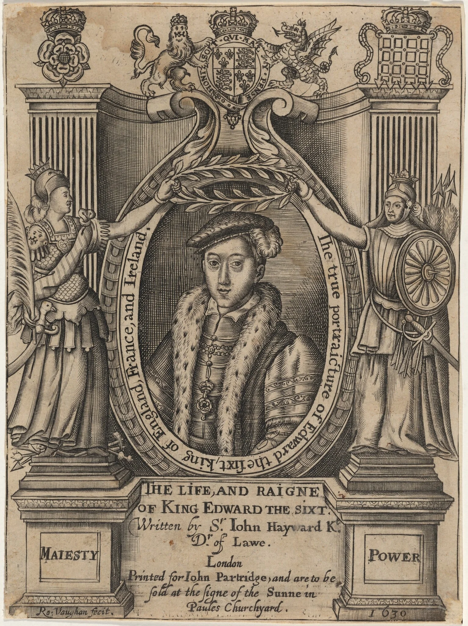 Title Plate to John Hayward, Life and Reigne of King Edward the Sixth, detail