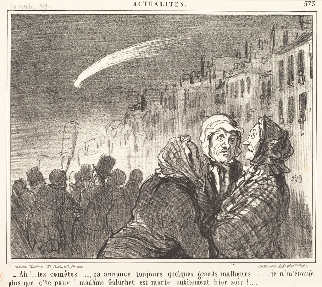 Ah!... les comètes..., by Honoré Daumier, ink, 1858