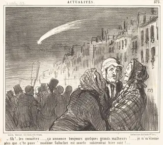 Ah!... les comètes..., by Honoré Daumier, ink, 1858