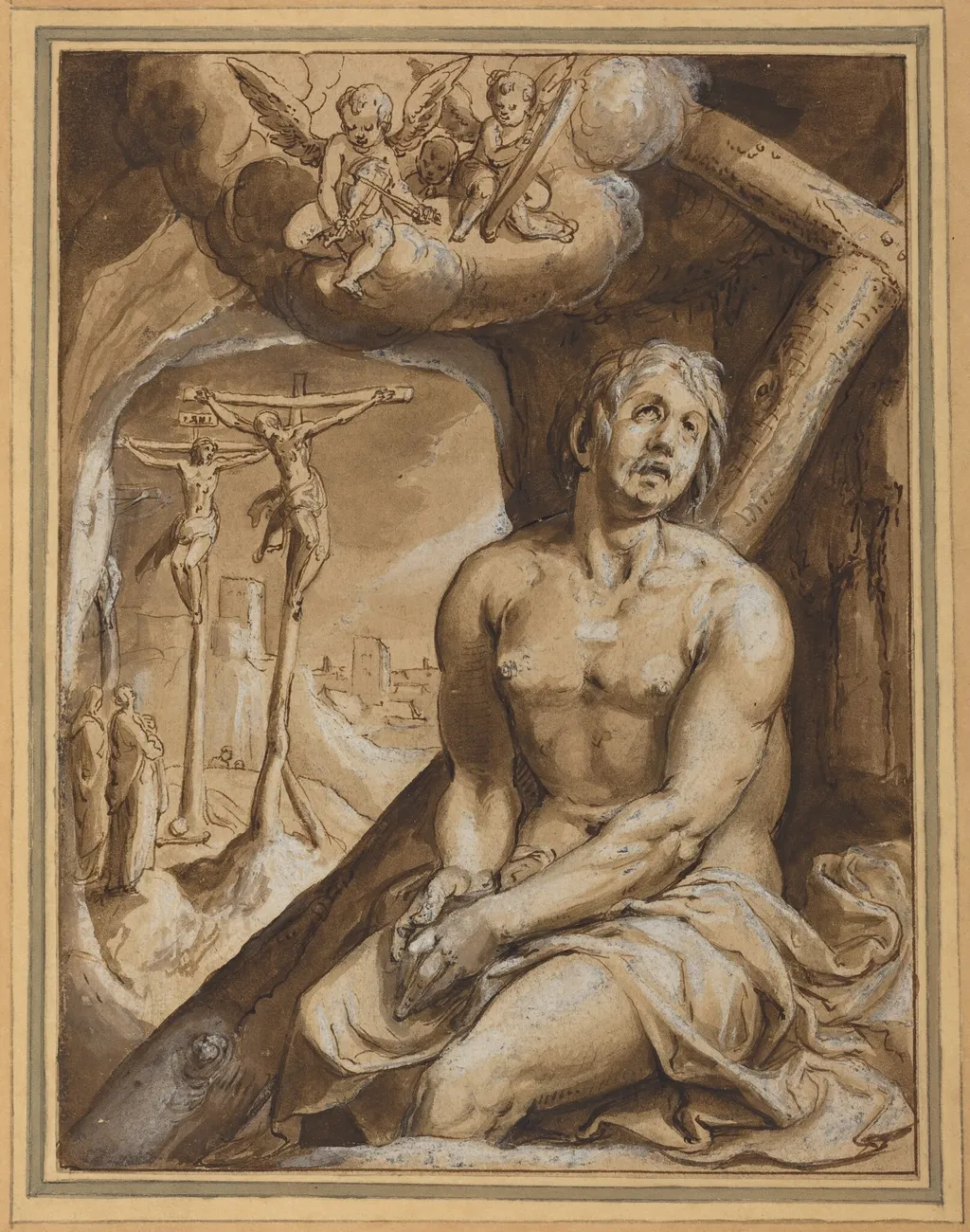 The Good Thief, by Karel van Mander I, ink, 1577
