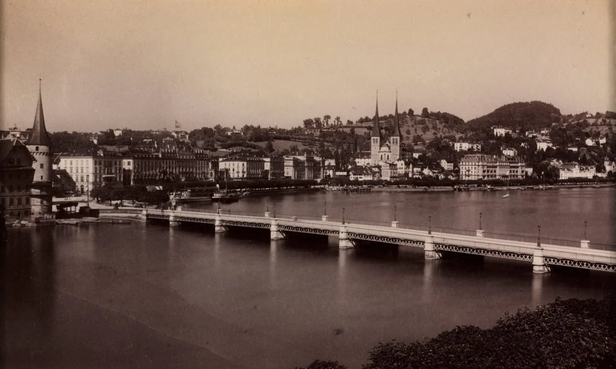 Untitled (Bridge with Town in Distance), detail