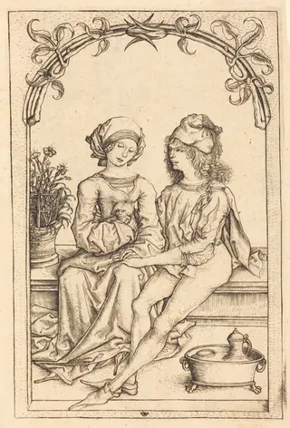 The Lovers, by Wenzel von Olmutz, ink, 1490