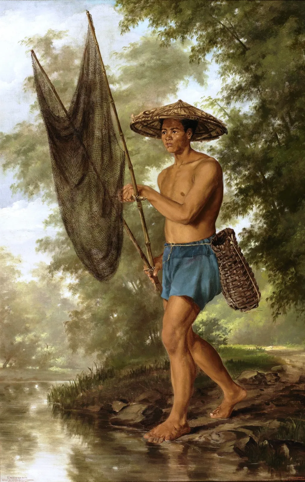 The Fisher from Sacag, by Félix Resurrección Hidalgo, oil, 1875