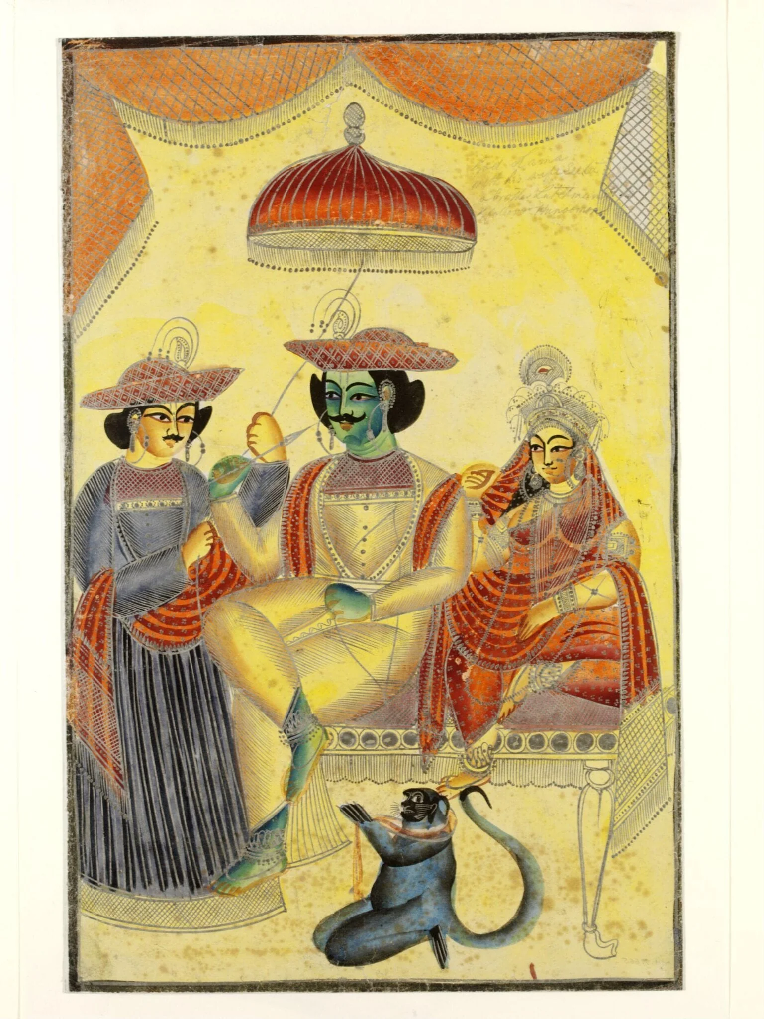Rama, Sita, Lakshmana and Hanuman, detail