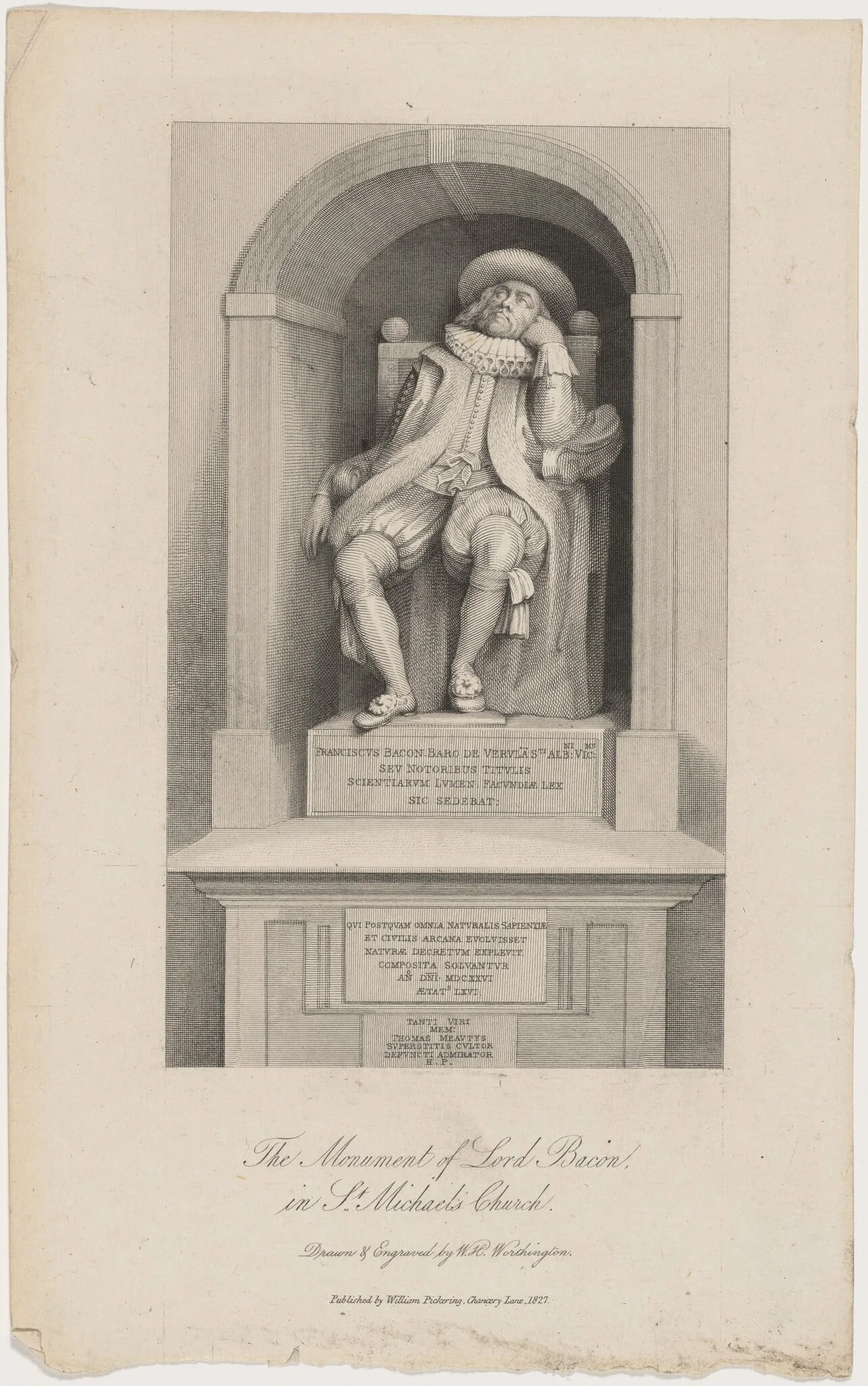 Monument of Lord Bacon in Saint Michael's Church, detail
