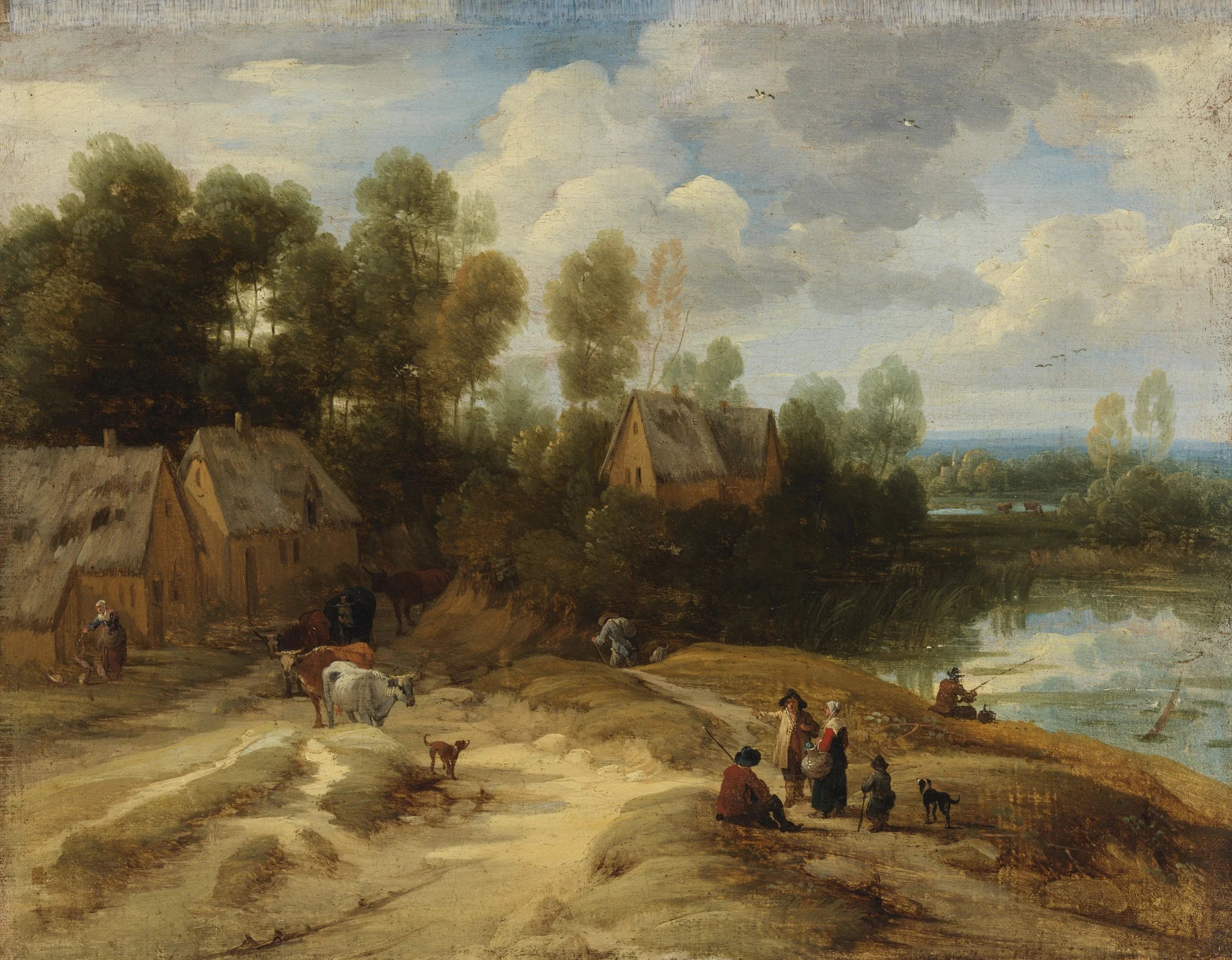 Landscape with Peasants and Cattle, detail