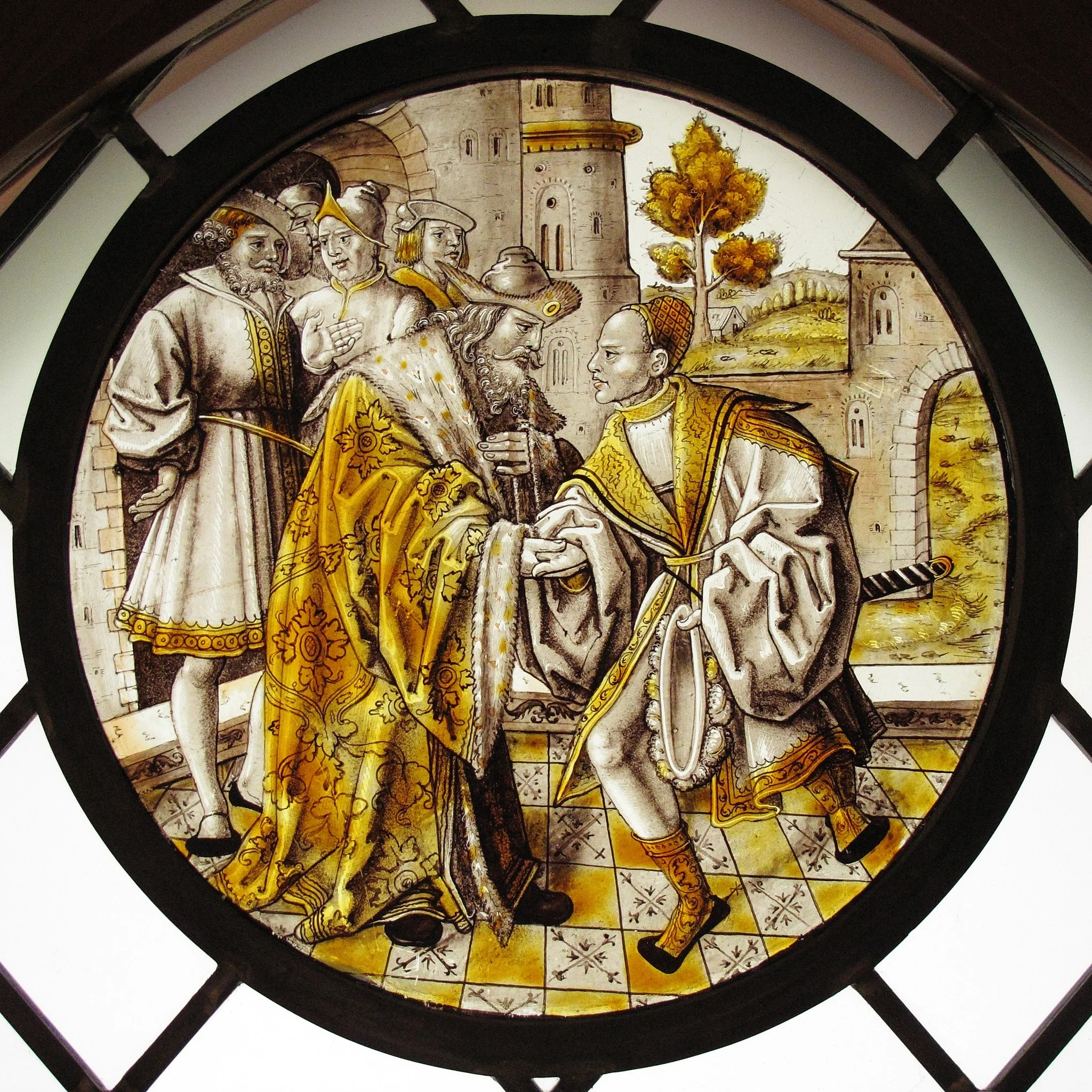 Roundel with Return of the Prodigal Son, detail