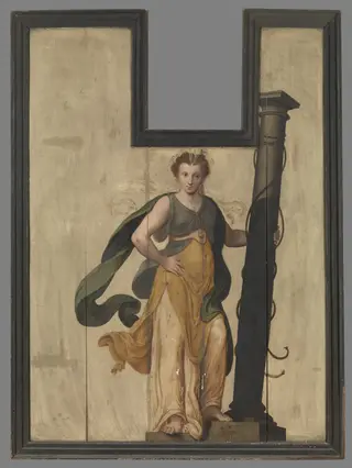 Sibyl with Column, by Lambert van Noort, oil, 1565