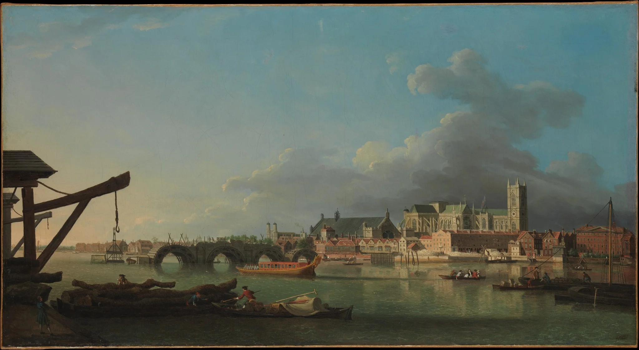 The Building of Westminster Bridge, detail