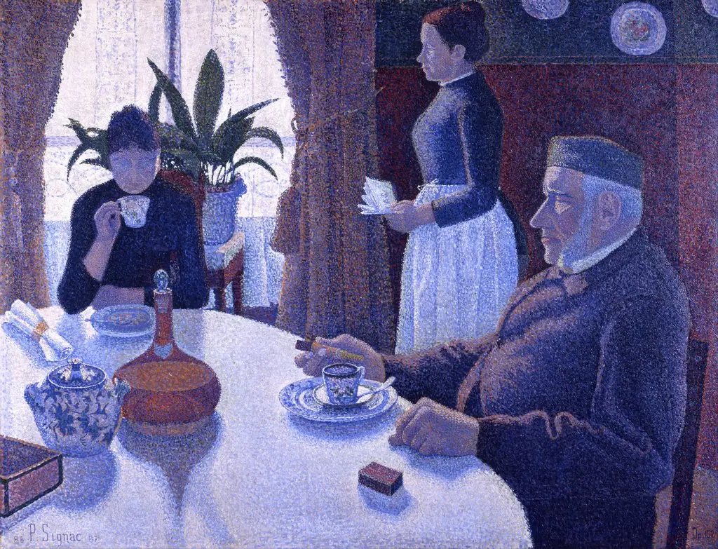 Breakfast, by Paul Signac, oil, 1894