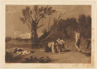 Young Anglers, by Robert Dunkarton, ink, 1811