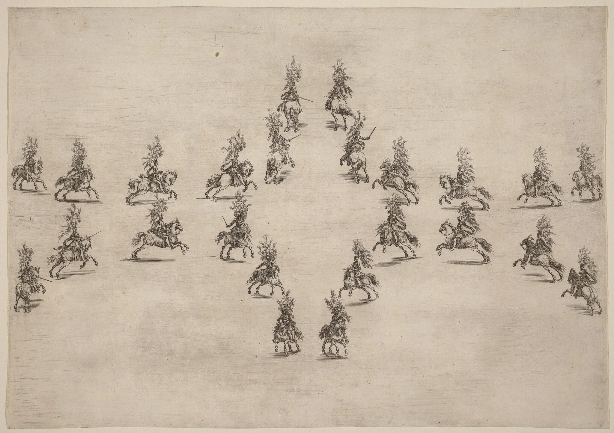 Twenty-Four Cavaliers in an Oval, detail