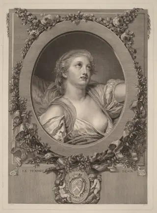 The Tender Desire (Le Tendre désir), by Manuel Salvador Carmona, ink, 1761