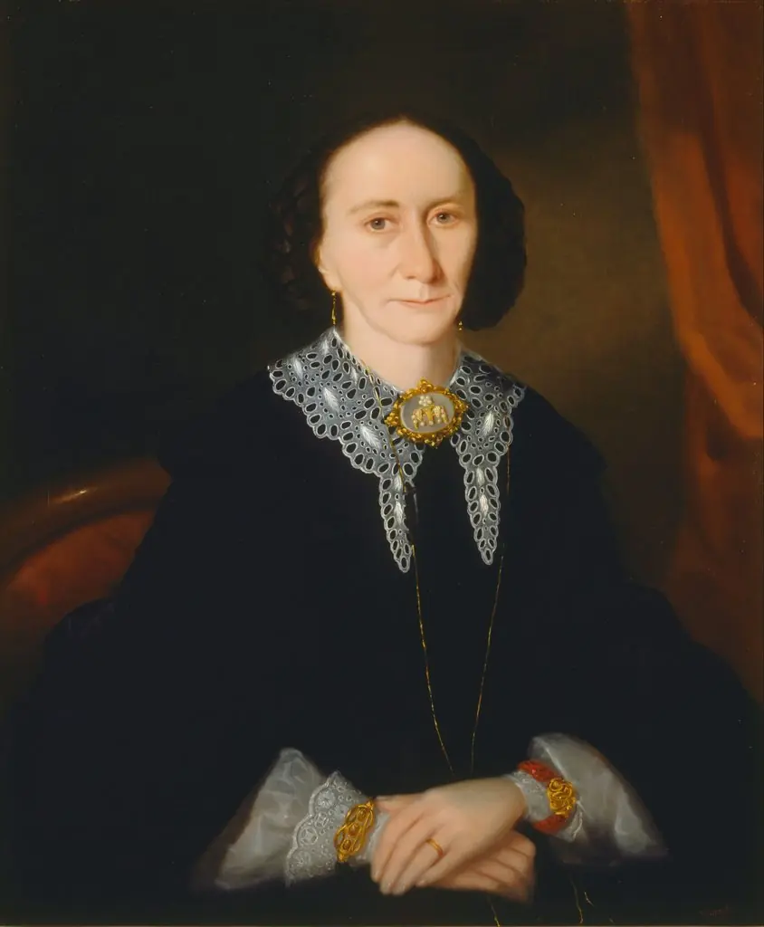 Portrait of a woman (Elizabeth Collins), by Joseph Backler, oil, 1861