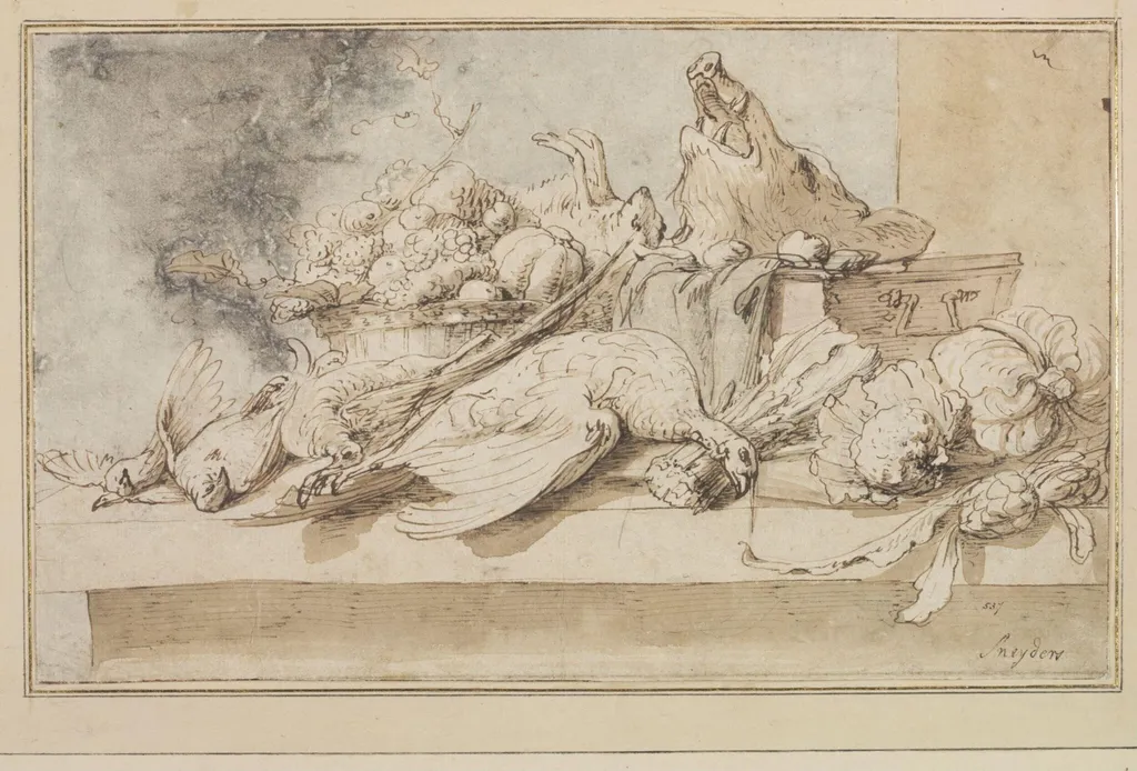 Still-life with Dead Game on a Table, by Frans Snyders, 1615