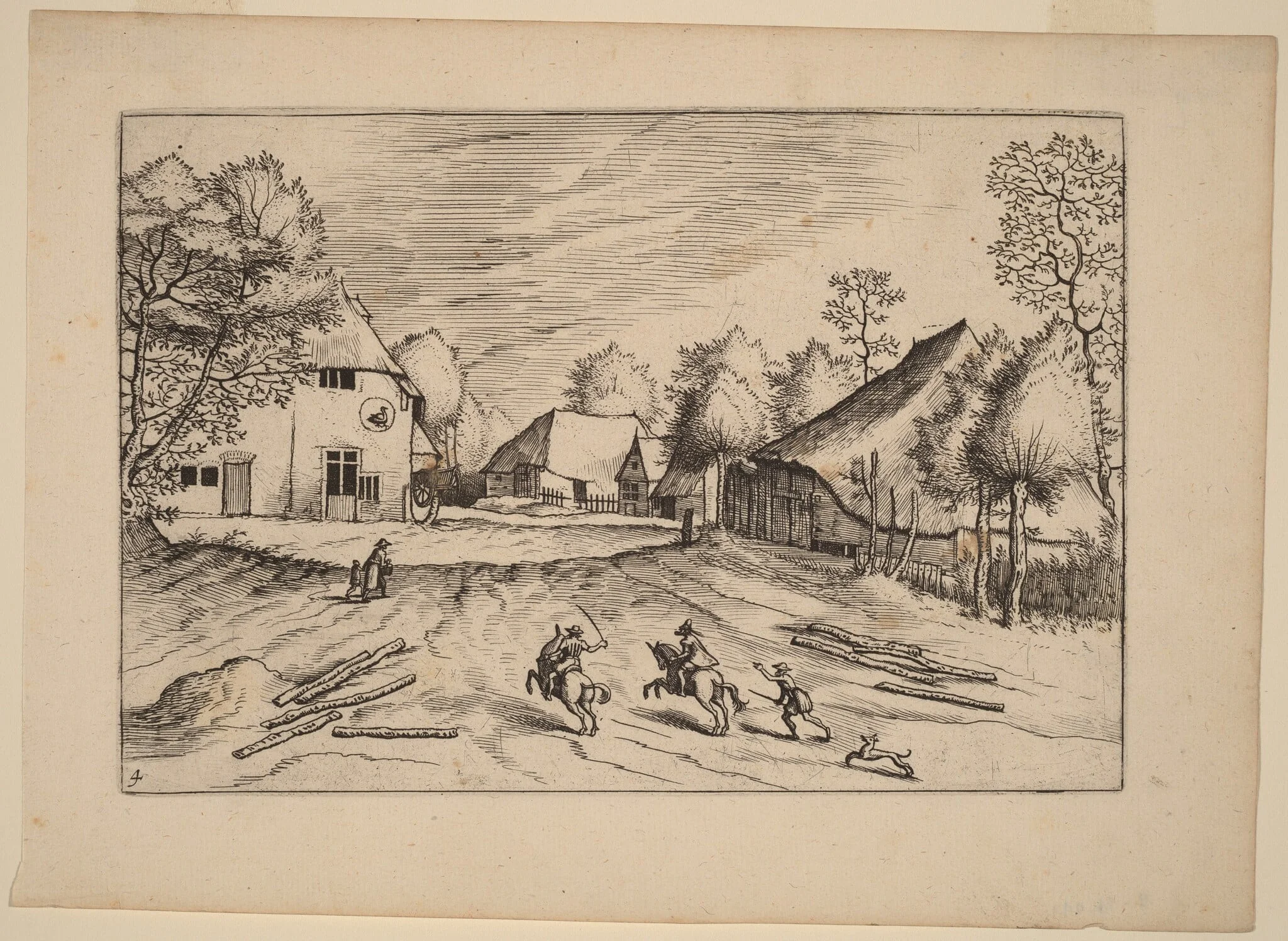 The Swann's Inn with Farms, detail