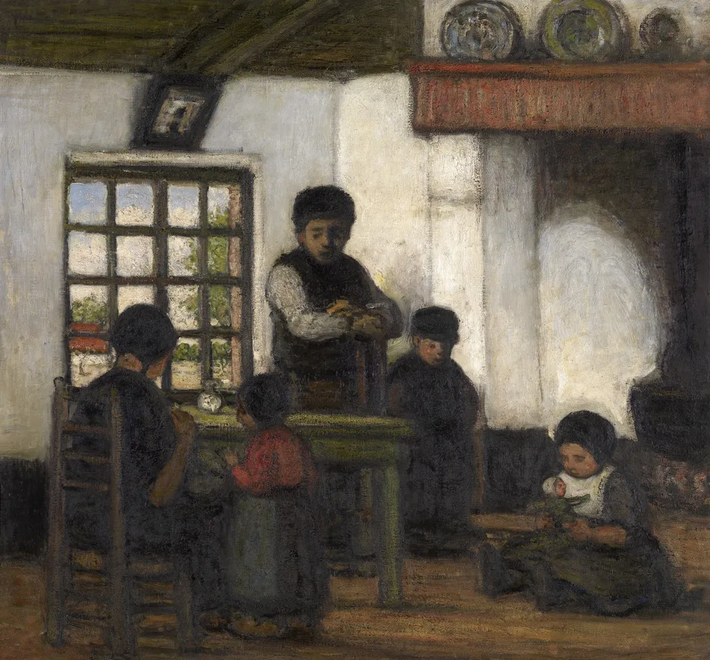 Interior in the Kempen, by Jakob Smits, oil, 1922