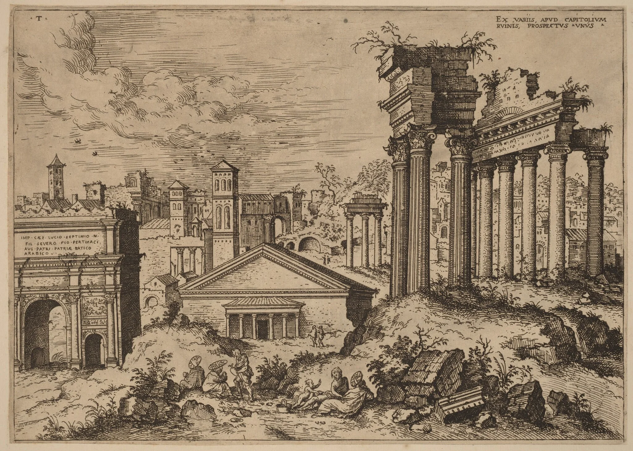 View of the Forum from the Base of the Capitol, detail