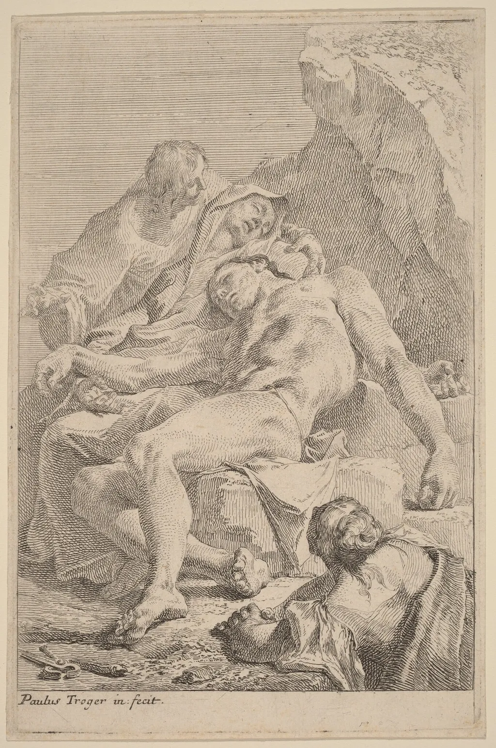 Pietà, by Paul Troger, ink, 1724