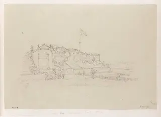 The steps and fort of S. Francisco, Macau, by George Chinnery, 19