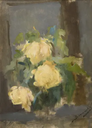 Golden Roses, by Olga Boznańska, oil, 1898